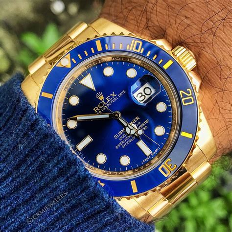 yellow gold rolex submariner blue|Rolex Submariner yellow gold price.